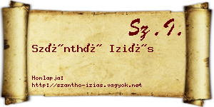 Szánthó Iziás névjegykártya